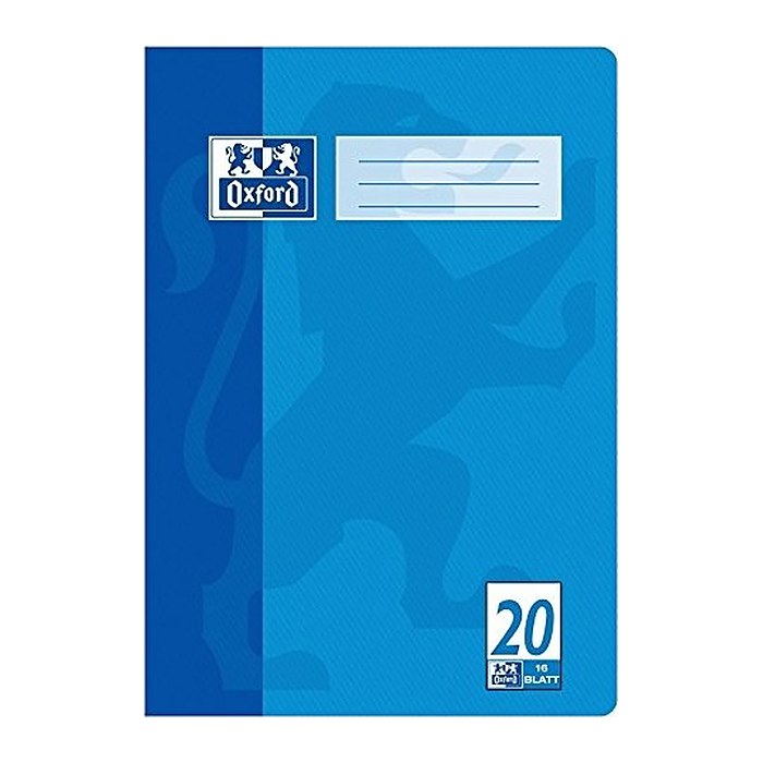 OXFORD Schulheft Lineatur 20 blanko DIN A4 ohne Rand, 16 Blatt, 1 St.