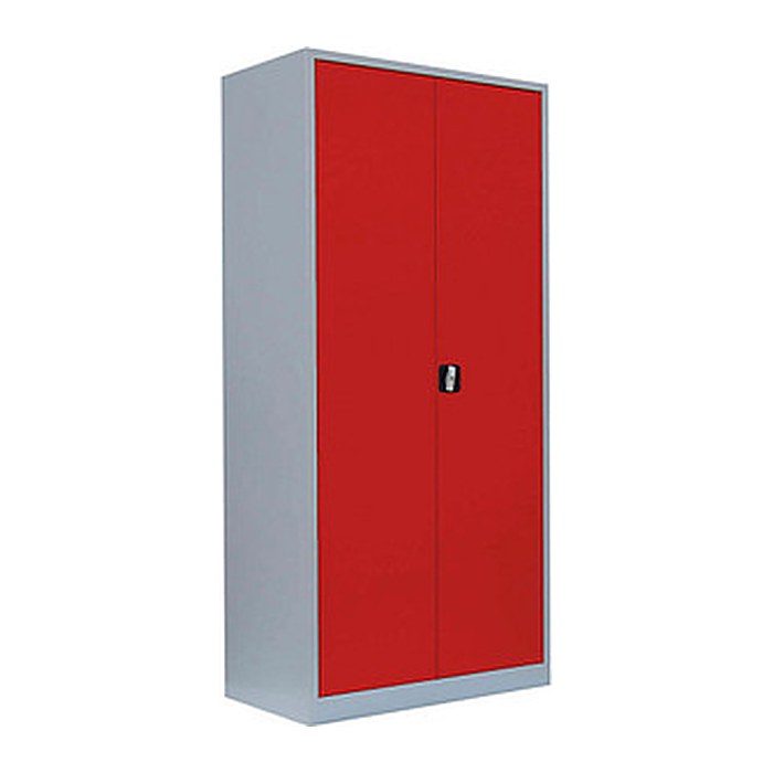 LÜLLMANN Stahlschrank 530344 feuerrot, lichtgrau 4 Fachböden 92,5 x 42,2 x 195,0 cm, aufgebaut, 1 St.