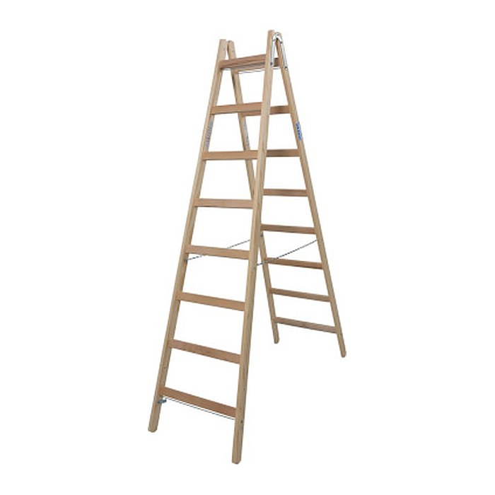 KRAUSE Stehleiter beidseitig STABILO natur 2x 8 Sprossen, H: 240,0 cm