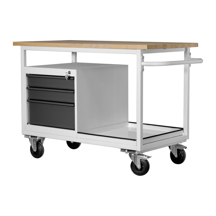 ADB Werkbank Eko lichtgrau, anthrazitgrau 3 Schubladen 130,0 x 60,0 x 85,0 cm