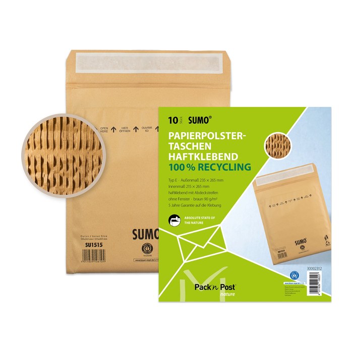 MAILmedia Polstertaschen SUMO® 1515 braun für DIN B5+, 10 St.