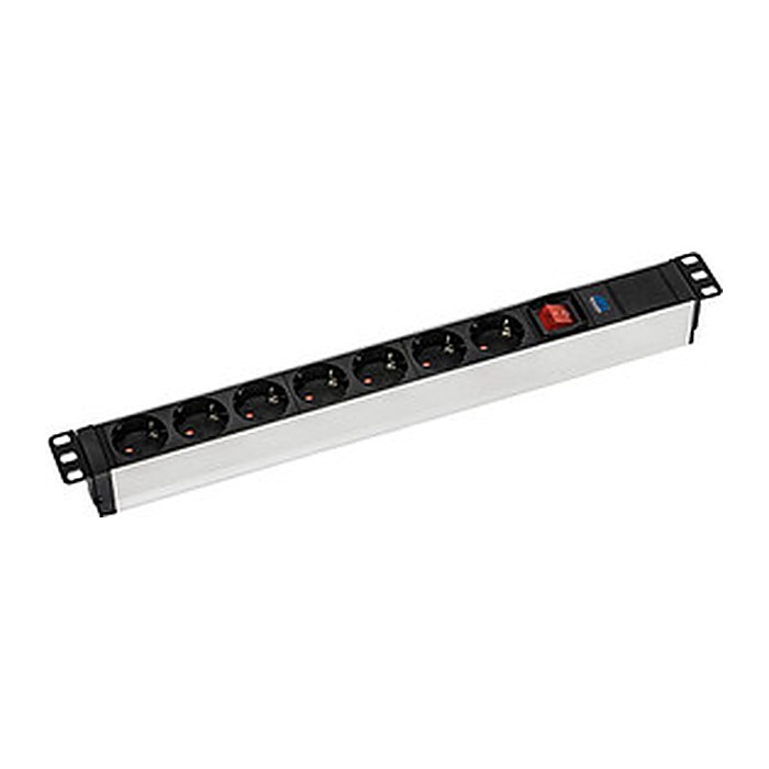 as-Schwabe 19 Zoll RACK 7-fach Steckdosenleiste für Serverschrank schwarz