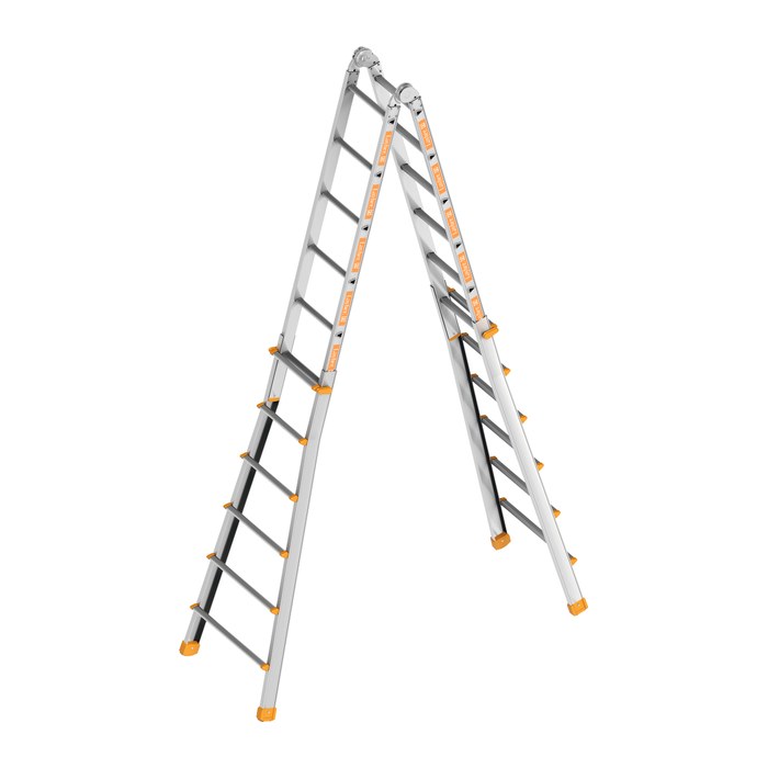 Layher Teleskopleiter TOPIC 1058 silber 4x 6 Sprossen, H: 185,0 cm