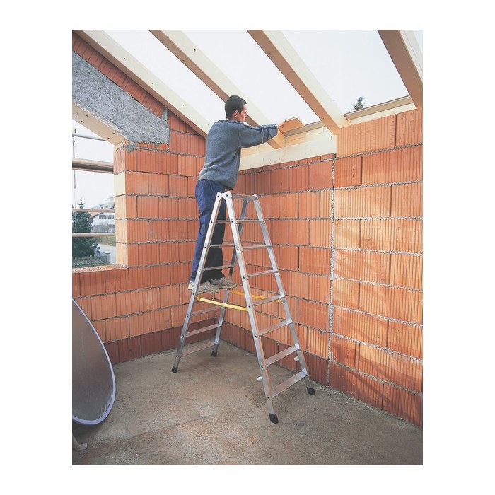 ZARGES Stehleiter beidseitig Nova B silber 2x 8 Stufen, H: 184,0 cm