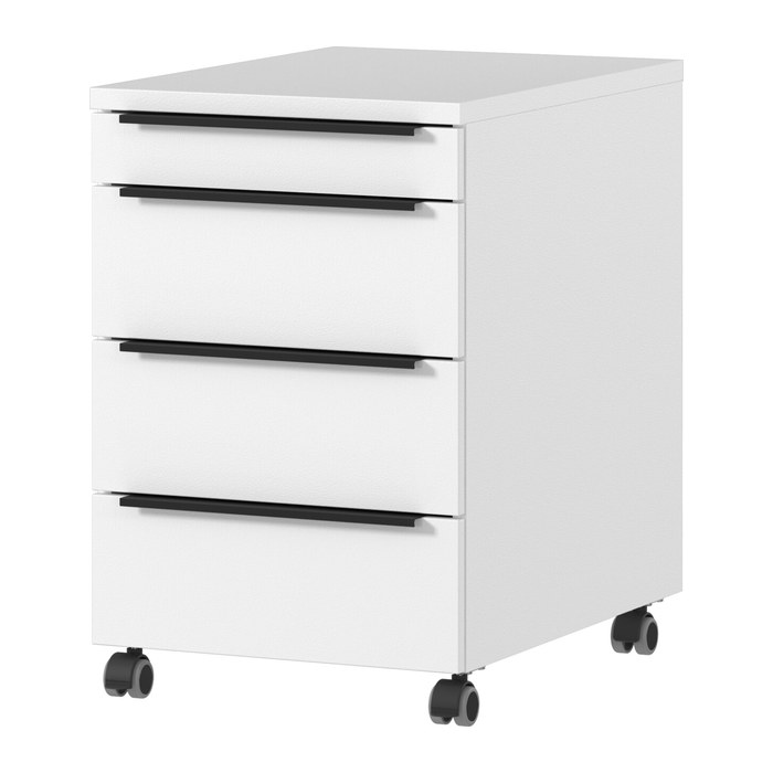 GERMANIA 4377 Rollcontainer weiß 4 Auszüge 42,0 x 60,0 x 63,0 cm