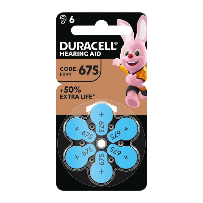 DURACELL Knopfzellen 675 AC Zink-Luft 1,45 V, 6 St.
