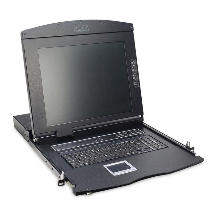 DIGITUS Modulare Konsole 17"TFT,1-Port KVM&Touchpad,Deutschl