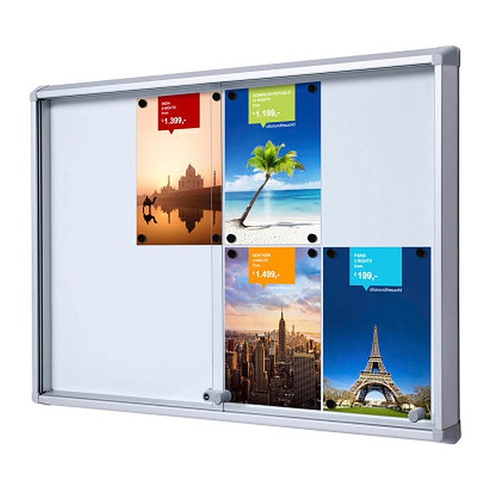 Showdown® Displays Schaukasten SL B1 silber 8x DIN A4 94,0 x 5,9 x 67,5 cm, 1 St.