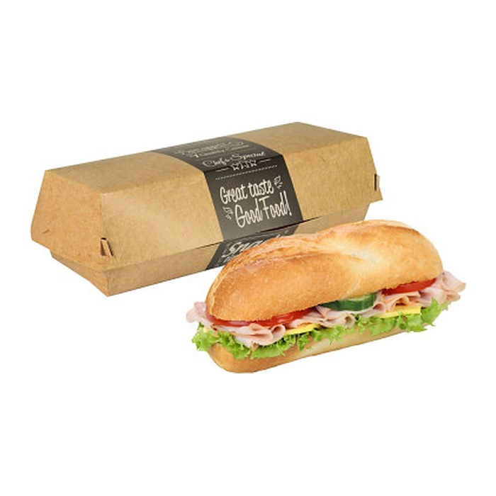 PAPSTAR Burger-Boxen Good Food braun, grau 21,0 x 6,2 cm, 50 St.
