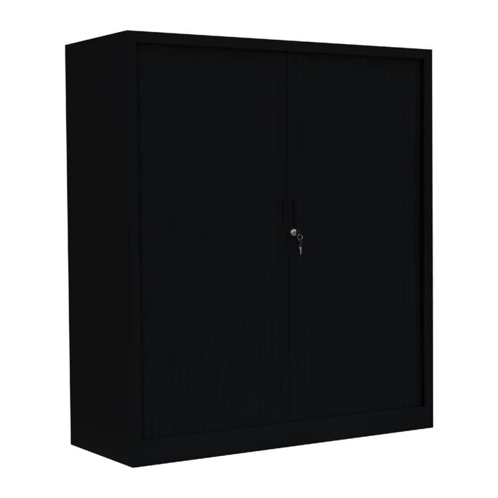 LÜLLMANN Schiebetürenschrank, 555149 tiefschwarz 2 Fachböden 120,0 x 45,7 x 135,0 cm