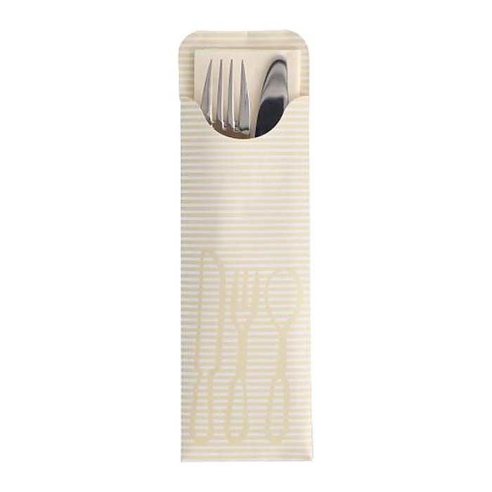 PAPSTAR Bestecktaschen creme 7,3 x 23,5 cm, 100 St.