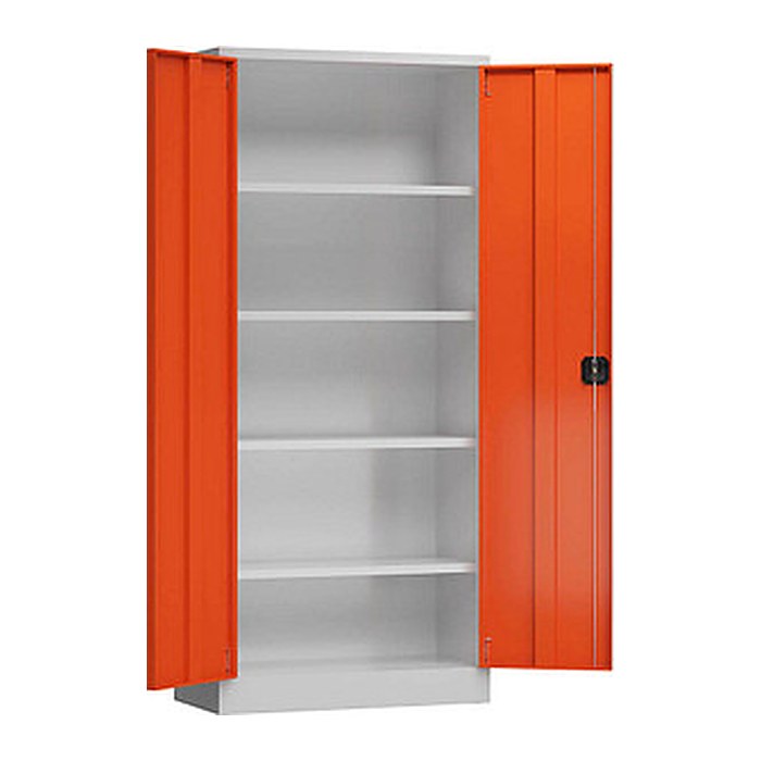 ClassiX Stahlschrank X-530334 feuerrot, lichtgrau 4 Fachböden 80,0 x 38,0 x 180,0 cm, aufgebaut, 1 St.