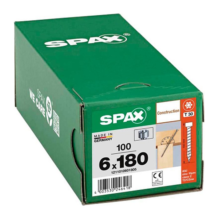 SPAX® Holzbauschrauben T30 Zylinderkopf WIROX 1211010601805 6 mm x 180 mm, 100 St.