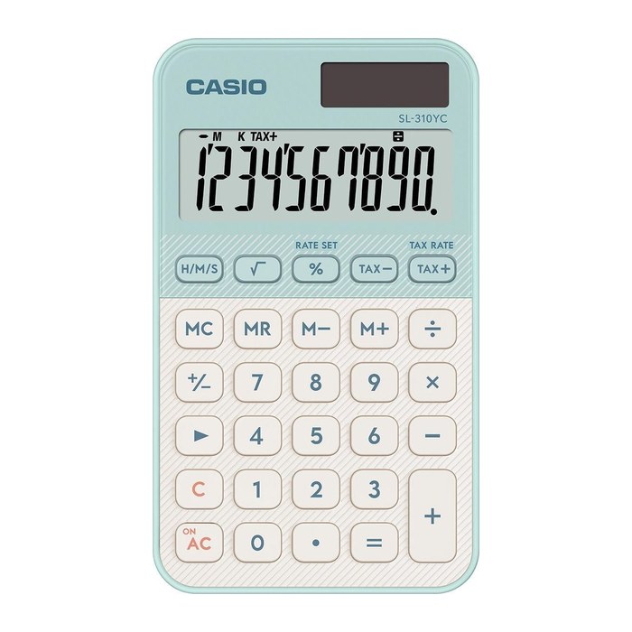 CASIO SL-310YC-LG Taschenrechner hellgrün, weiß