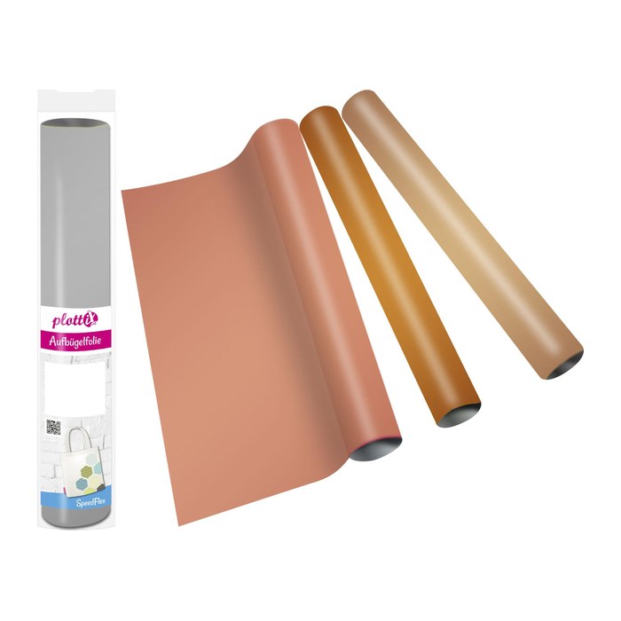 plottiX SpeedFlex Metallic Bügelfolie pink Flex-Folie 32,0 x 50,0 cm,  1 Rolle