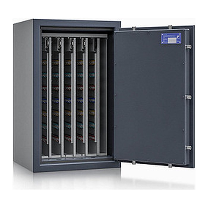 ISS safe4key Schlüsseltresor grau mit 600 Haken, Doppelbartschloss, 50,0 x 42,0 x 80,0 cm, 1 St.