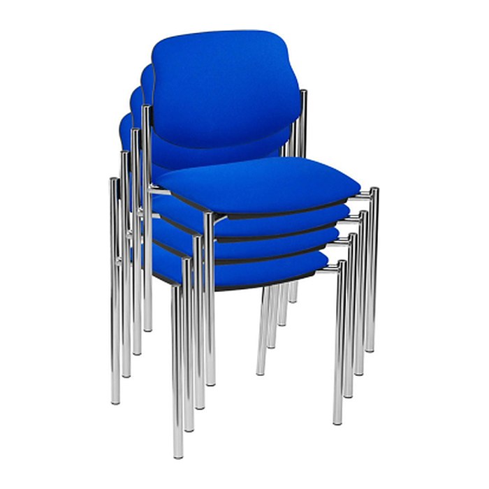 Nowy Styl Besucherstühle Styl STYL CHROM C-06 4ER blau Stoff, 4 St.