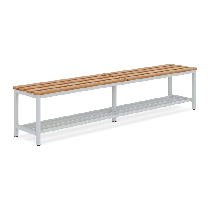 Sitzbank mit Holzlatten & Schuhrost (optional) - 1000-2000 mm (1500 x 380 x 440 mm)