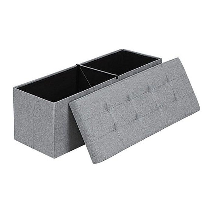 SONGMICS Sitztruhe LSF77G hellgrau Stoff 110,0 cm