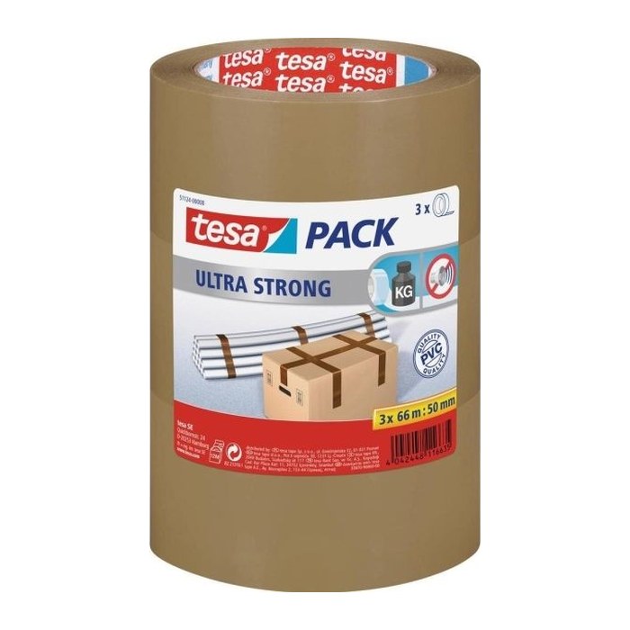 tesapack Paketband braun 50 mm x 66 m 3 Rollen