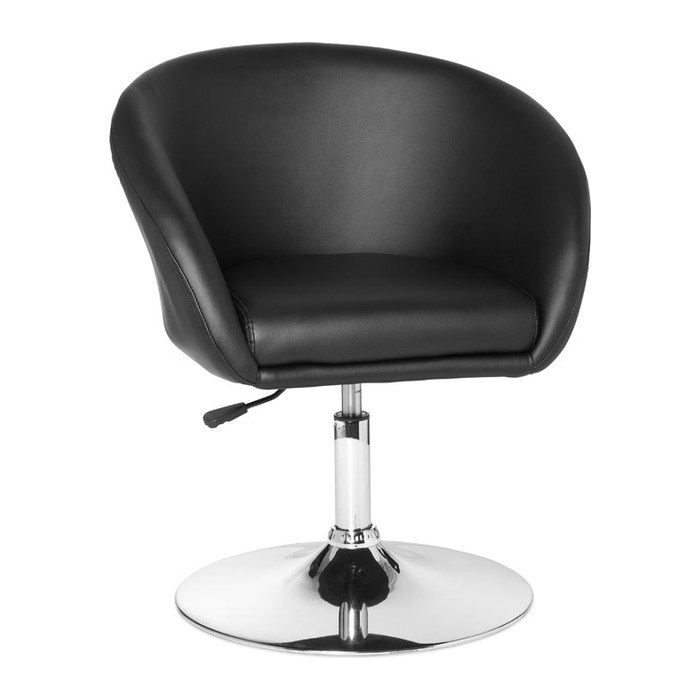 AMSTYLE Besuchersessel schwarz silber Kunstleder 62,0 x 55,0 x 72,0 - 84,0 cm, 1 St.