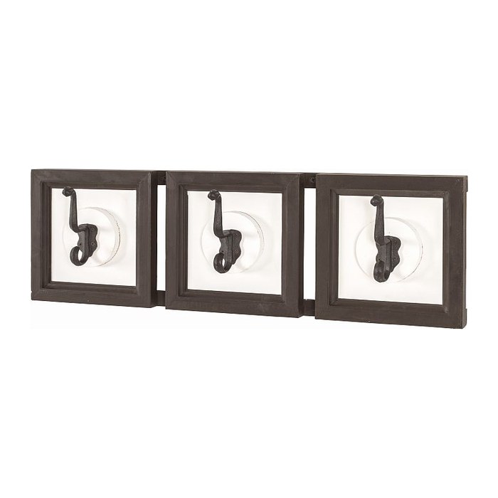 HAKU Möbel Wandgarderobe 18321 braun Holz 3 Haken 58,0 x 18,0 cm, 1 St.