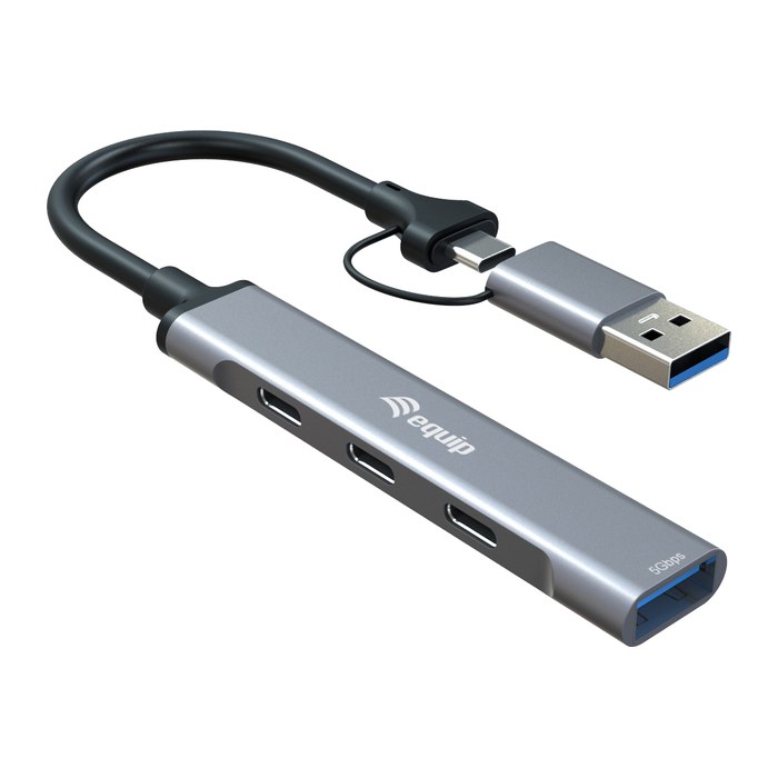 Equip 4-Port USB-C3.2-Hub->3xUSB-C/USB-A +USB-A Adapt.10Gbps