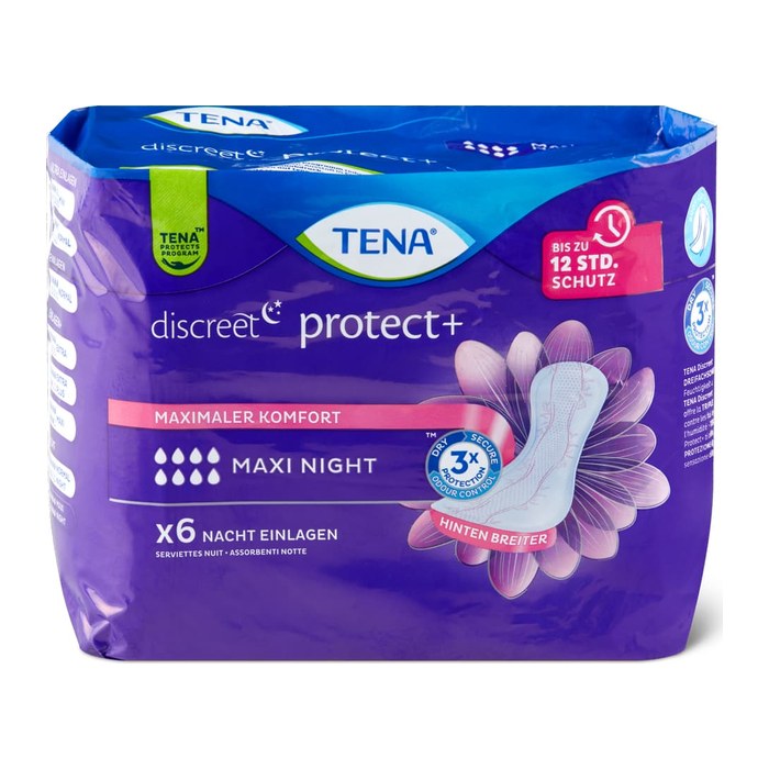 TENA Slipeinlagen discreet protect+ MAXI NIGHT, 6 St.