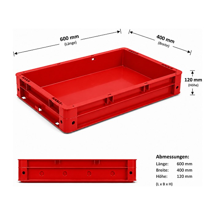 SCHULTE Eurobox rot 40,0 x 60,0 x 12,0 cm, 1 St.