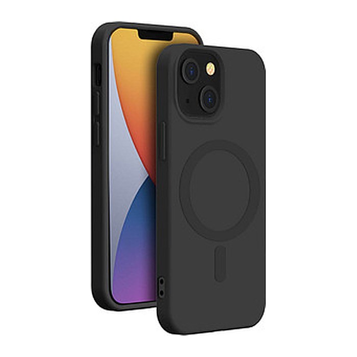 bigben Soft Case mit MagSafe Handy-Cover für Apple iPhone 13, iPhone 14 schwarz