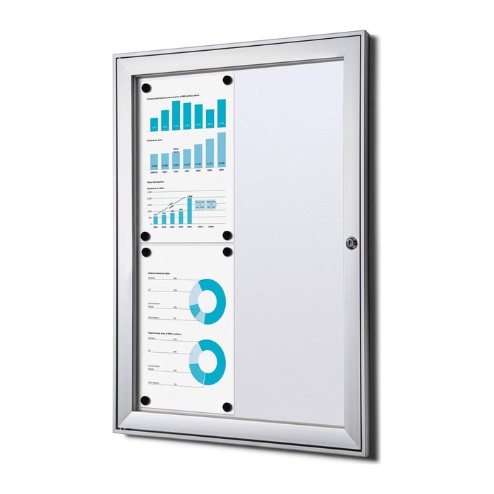 Showdown® Displays Schaukasten S B1 grau 4x DIN A4 52,1 x 2,3 x 69,6 cm, 1 St.