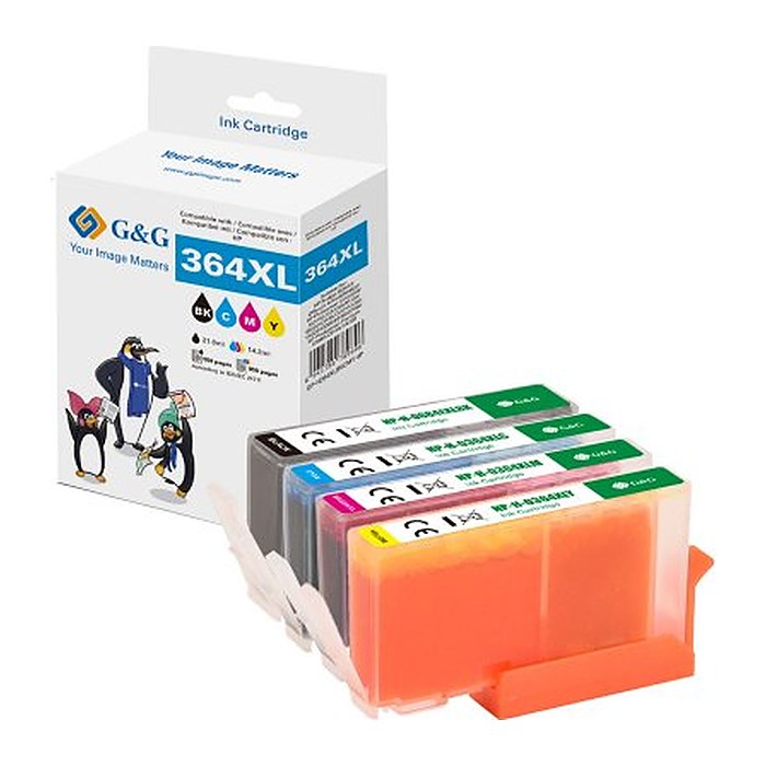 G&G XL-Patronen 4er Set für HP 364XL/ N9J74AE BK/C/M/Y