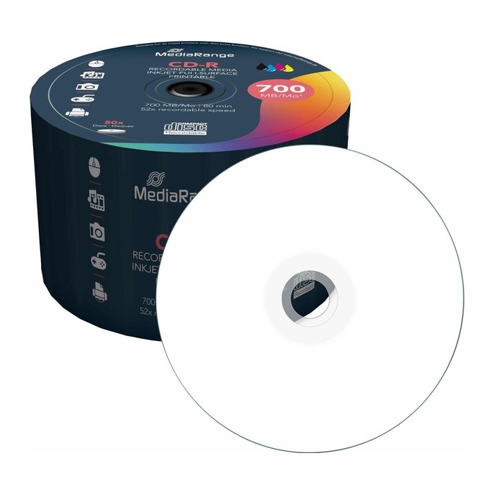 MediaRange CD-R 700 MB bedruckbar, 50 St.