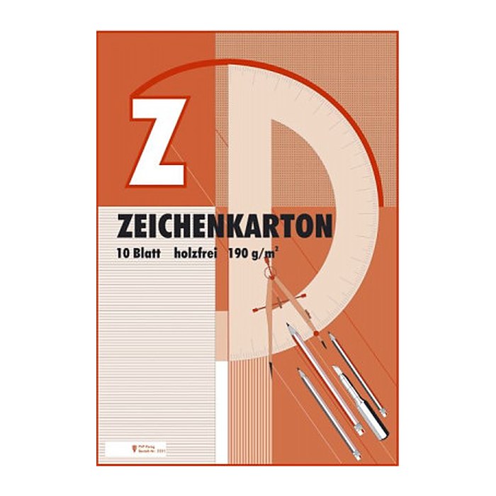 Zeichenkarton DIN A2 190 g/qm, 10 Blatt, 1 Block