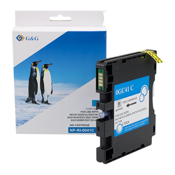 G&G Tintenpatrone kompatibel Ricoh GC41C/ 405766 XL-Cyan