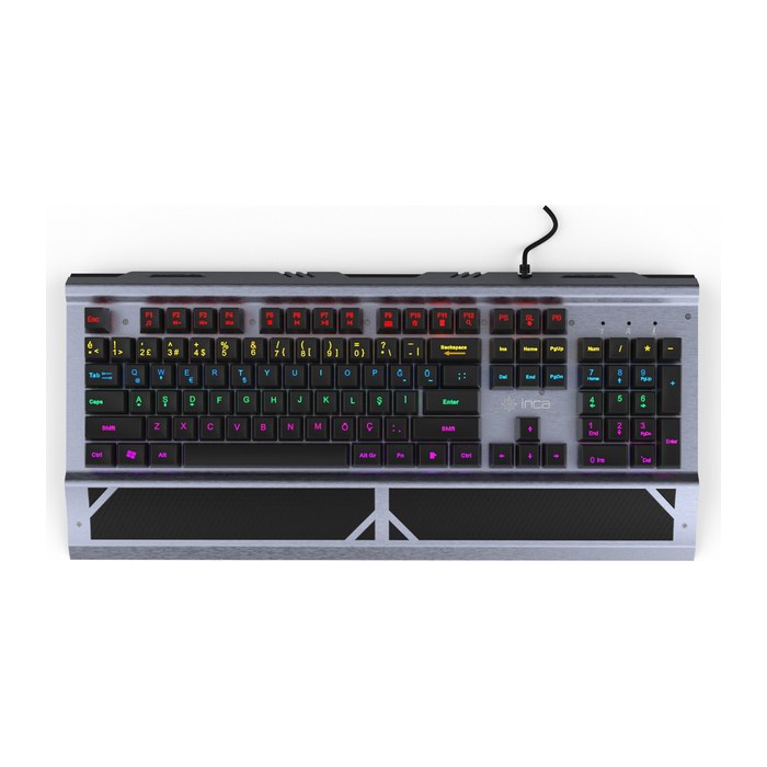 INCA Gaming Tastatur RGB/BlueSwitch/USB 1.65m silber retail