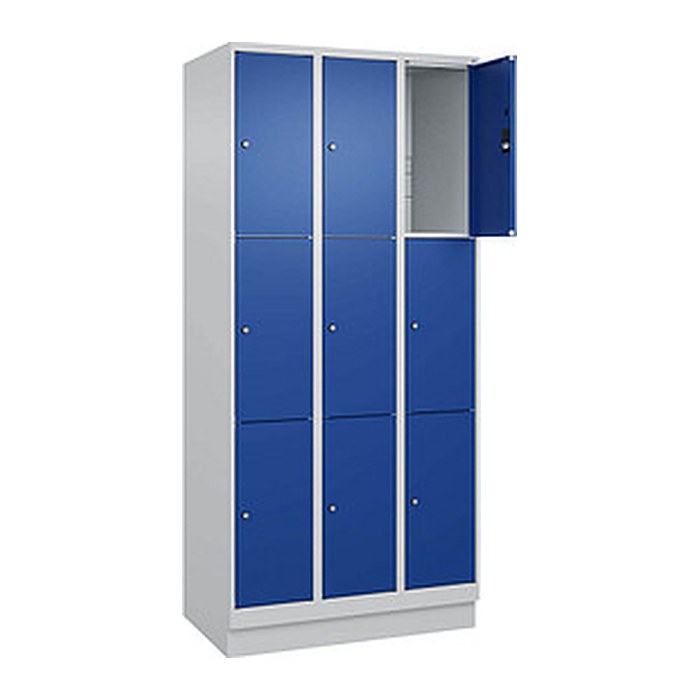 CP Schließfachschrank Classic PLUS enzianblau, lichtgrau 080020-303 S10003, 9 Schließfächer 90,0 x 50,0 x 195,0 cm