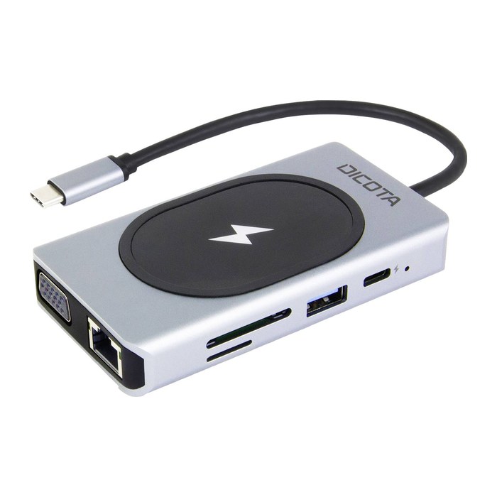DICOTA USB-C 10-in-1 USB-Ladestation silber, 100 Watt