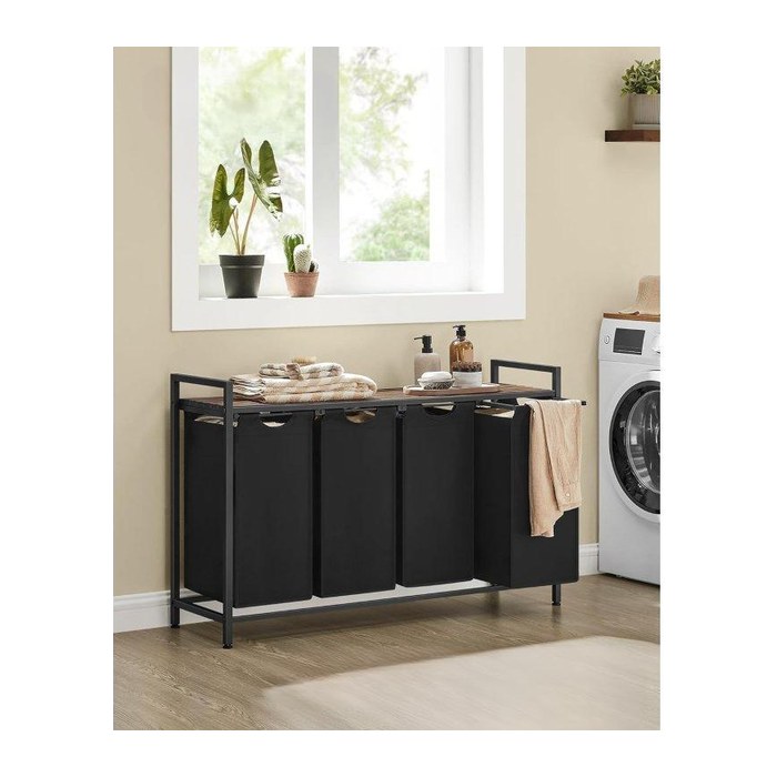 VASAGLE Wäschesortierer schwarz, vintage-braun, 1 St.