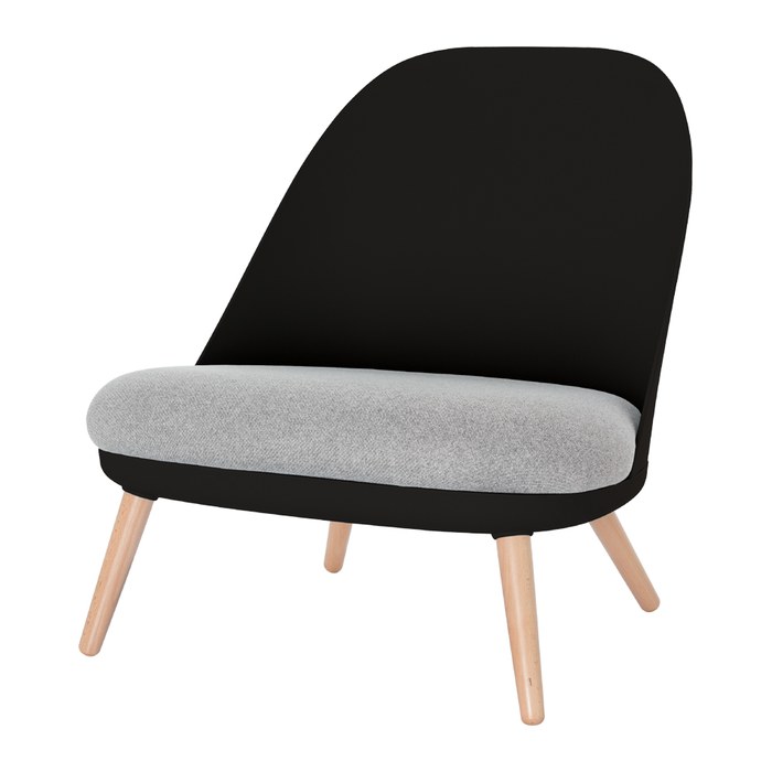 meet powered by PAPERFLOW Sessel COCOON schwarz buche Kunststoff 70,0 x 65,5 x 75,5 cm, 1 St.