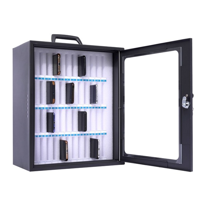 pavo Handygarage abschließbar 8024902 dunkelgrau, transparent, weiß 8024902 37,6 x 20,5 x 44,5 cm