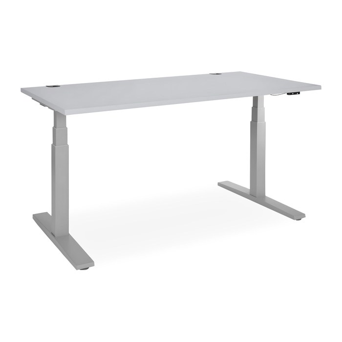 Elektrisch höhenverstellbarer Schreibtisch – Gestell Grau (1800 x 800 mm, Platte Grau)