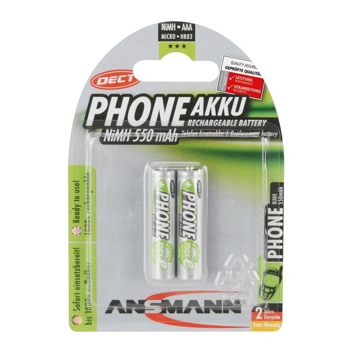 ANSMANN Akkus Ni-MH Micro AAA 550 mAh, 2 St.