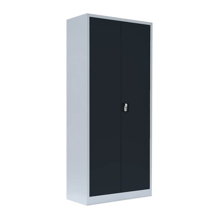 LÜLLMANN Stahlschrank 530338 anthrazit, lichtgrau 4 Fachböden 80,0 x 38,3 x 180,0 cm, aufgebaut, 1 St.