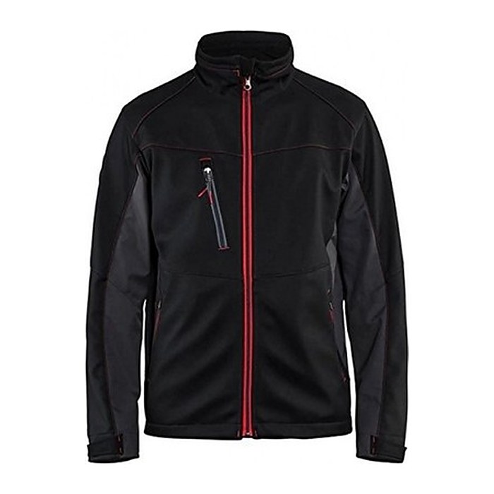BLAKLÄDER® unisex Softshelljacke 4950 schwarz, rot Größe 3XL