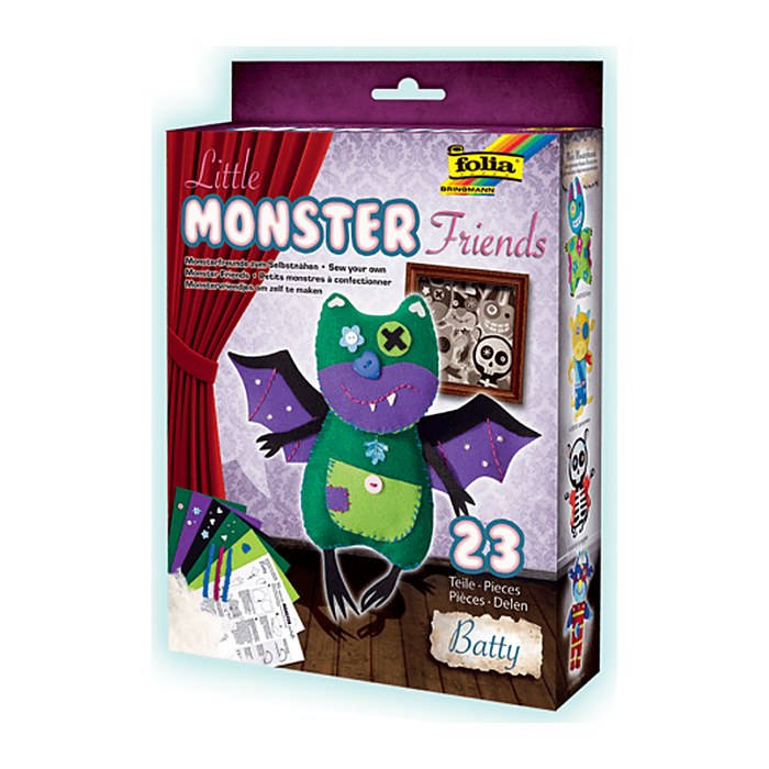 folia Nähset Monster Friends Batty mehrfarbig