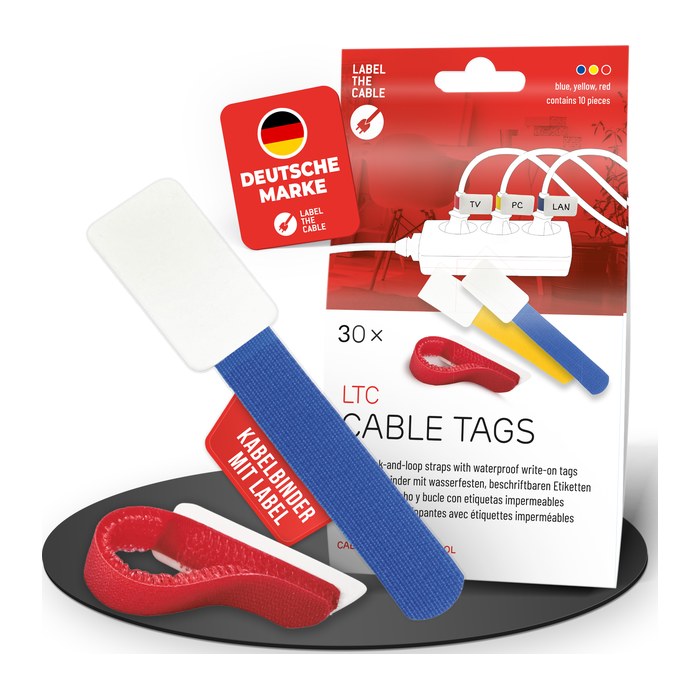 LTC Klettkabelbinderlabel Set wiederverwendbar, mix,30er