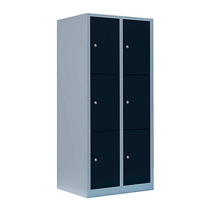 LÜLLMANN Schließfachschrank anthrazit, lichtgrau 523328, 6 Schließfächer 80,0 x 50,0 x 180,0 cm