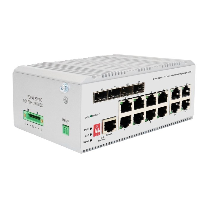 DIGITUS Switch 8 Port Gigabit L2 managed 4 SFP Uplink
