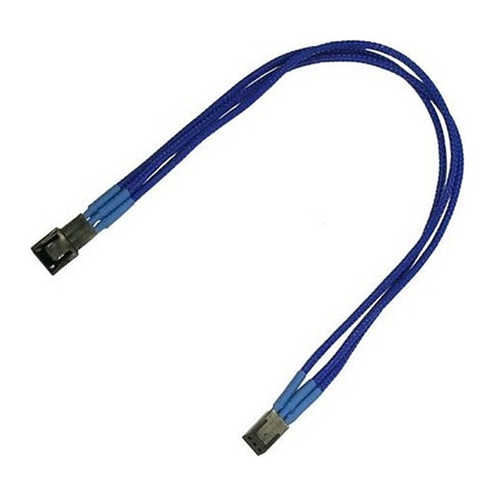 Nanoxia Kabel 3-Pin Verlängerung, 30 cm, Single, blau